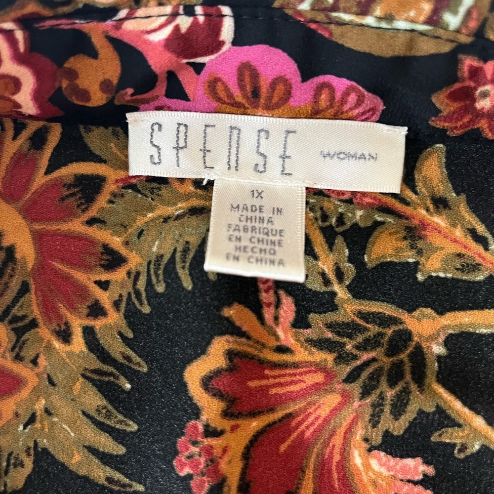 Spense Bohemian Floral Button Down Sleeveless High Low Tunic/Dress Size 1X - Picture 9 of 10
